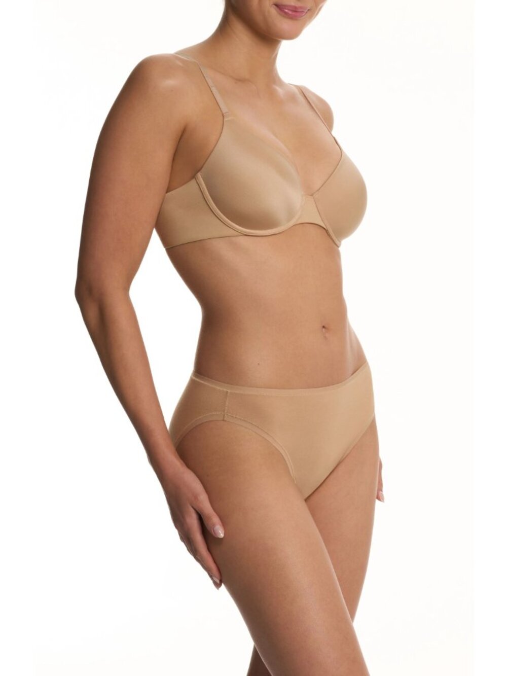 🆕 NATORI EverFit Seamless Convertible T-Shirt Bra 36C Beige #721362 - Picture 2 of 9